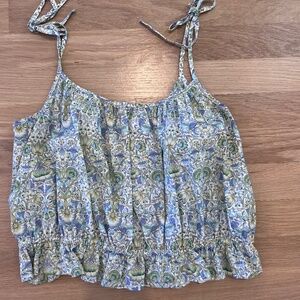 J. Crew Tops | J Crew Organic Cotton Ruffle-Waist Tank - Size Small